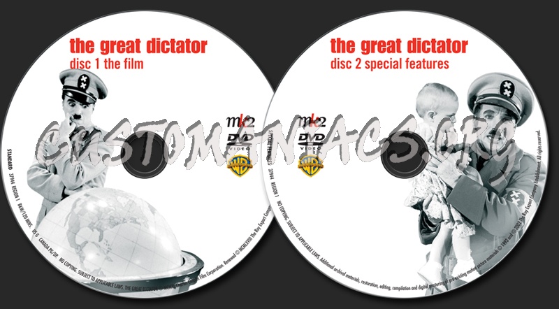 The Chaplin Collection: The Great Dictator dvd label