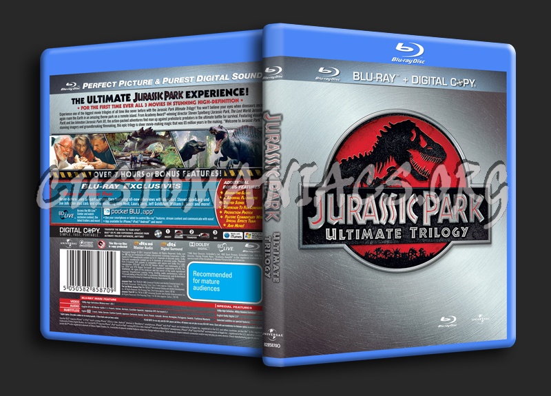 Jurassic Park Ultimate Trilogy blu-ray cover