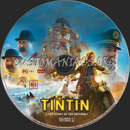 The Adventures of Tintin dvd label