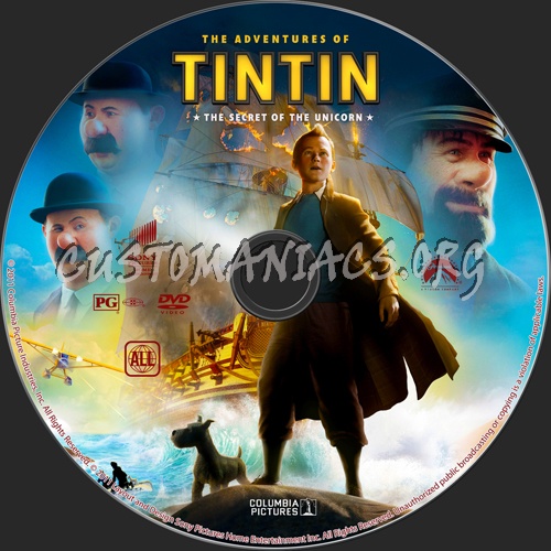 The Adventures of Tintin dvd label