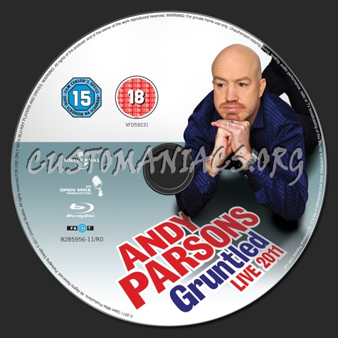 Andy Parsons Gruntled Live 2011 blu-ray label