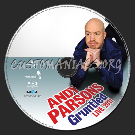 Andy Parsons Gruntled Live 2011 blu-ray label