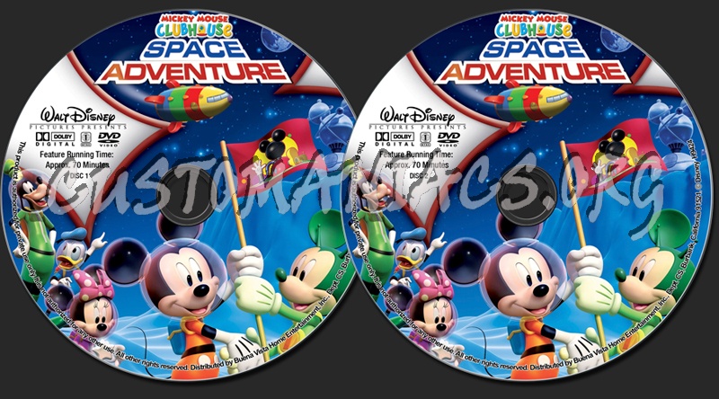 Mickey Mouse Club House Space Adventure dvd label