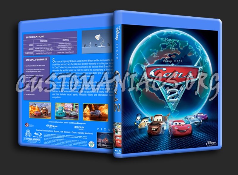 Cars 2 blu-ray cover