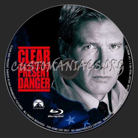 Clear and Present Danger blu-ray label