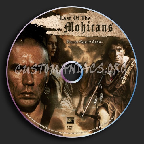 The Last of the Mohicans : Directors Expanded dvd label