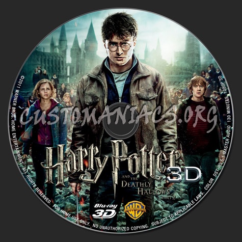 Harry Potter and the Deathly Hallows Part 2 3D blu-ray label