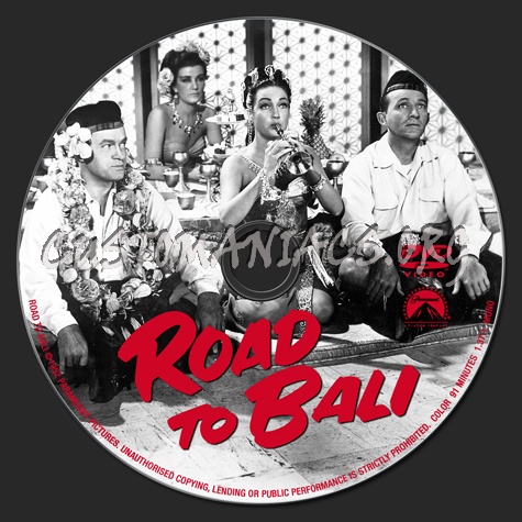 Road to Bali dvd label