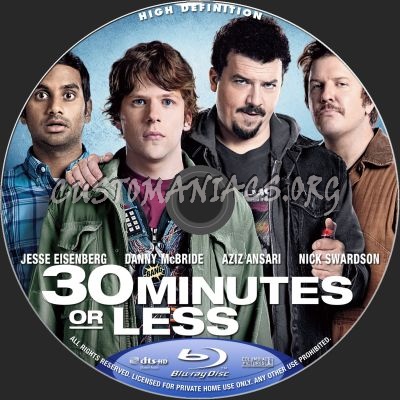 30 Minutes Or Less blu-ray label