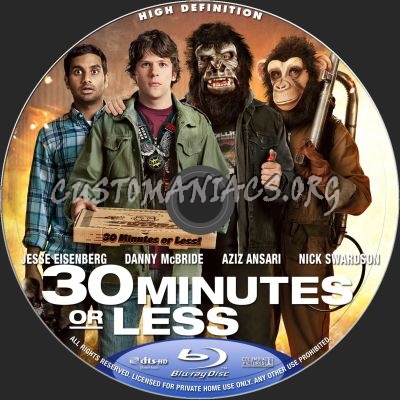 30 Minutes Or Less blu-ray label