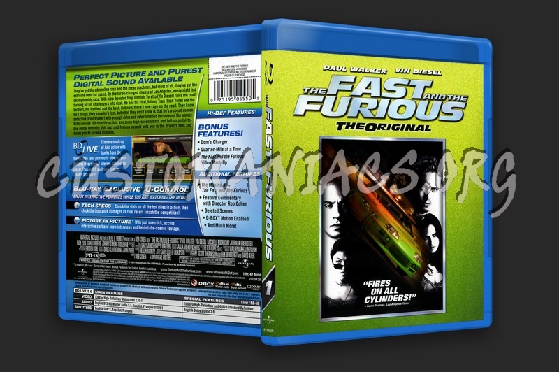 The Fast and the Furious blu-ray cover