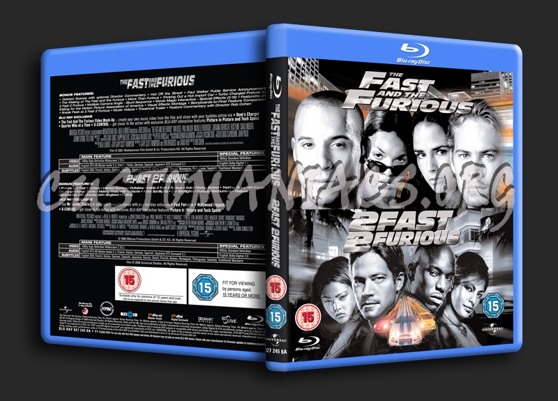 The Fast & The Furious / 2 Fast 2 Furious blu-ray cover