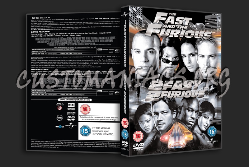 The Fast & The Furious / 2 Fast 2 Furious dvd cover