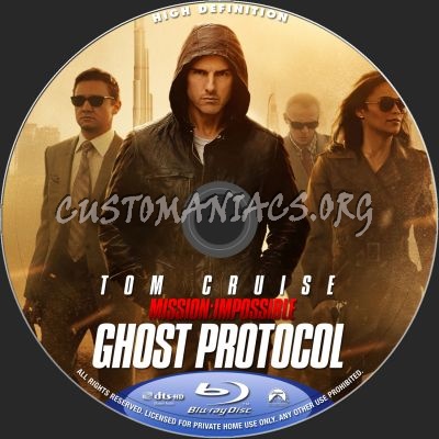 Mission Impossible : Ghost Protocol blu-ray label