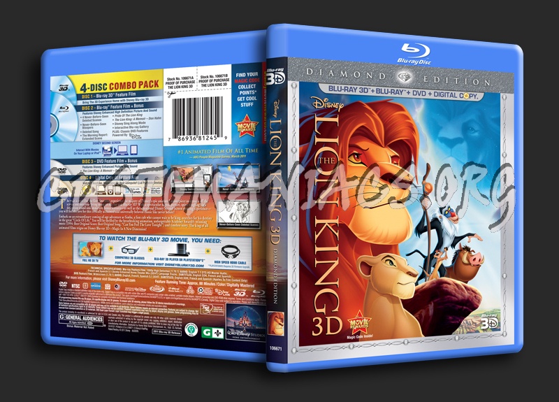 The Lion King 3D blu-ray cover