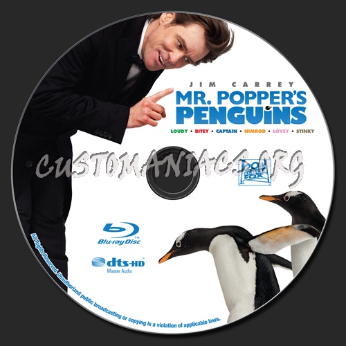 Mr. Popper's Penguins blu-ray label
