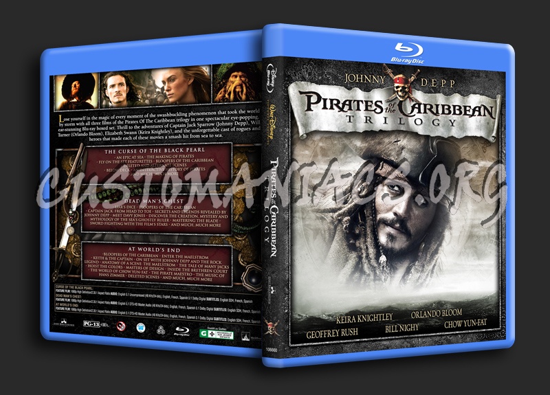 Pirates Of The Caribbean Trilogy blu-ray cover