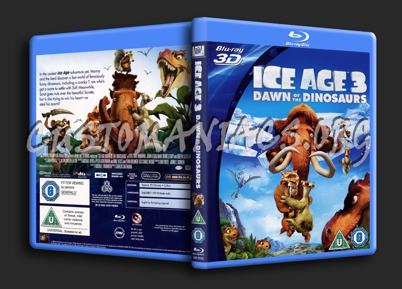 Ice Age 3: Dawn of the Dinosaurs 3D blu-ray cover