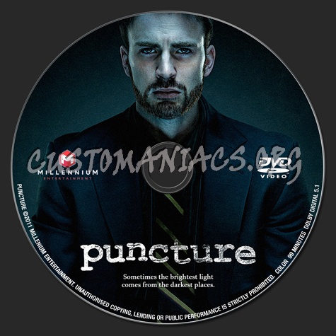 Puncture dvd label