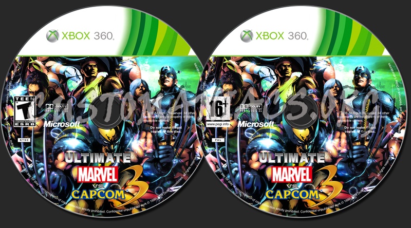 Ultimate Marvel Vs Capcom 3 dvd label