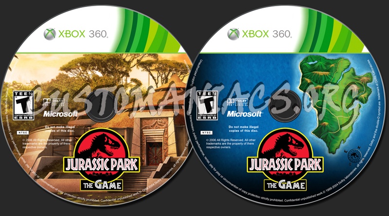 Jurassic Park The Game dvd label