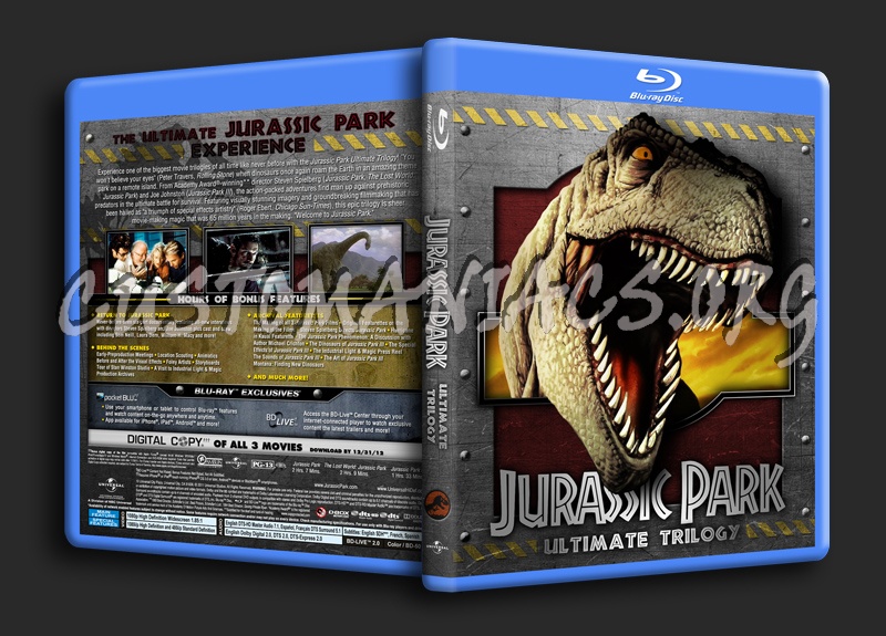 Jurassic Park - Ultimate Trilogy blu-ray cover