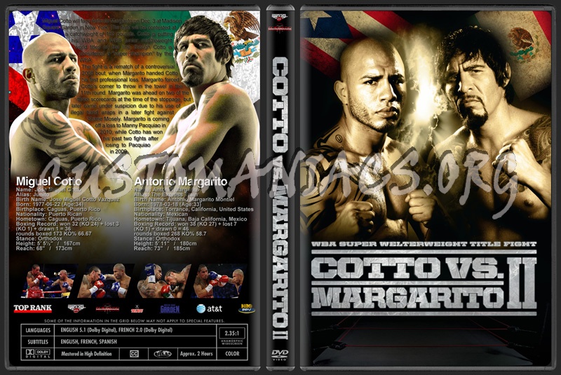 Cotto vs Margarito 2 dvd cover