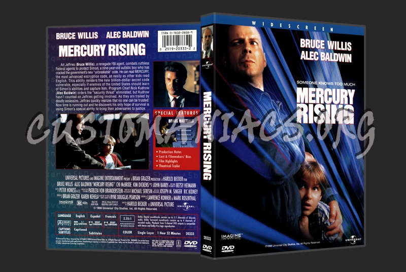 Mercury Rising dvd cover