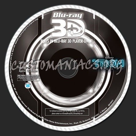 Tron Legacy 3D blu-ray label