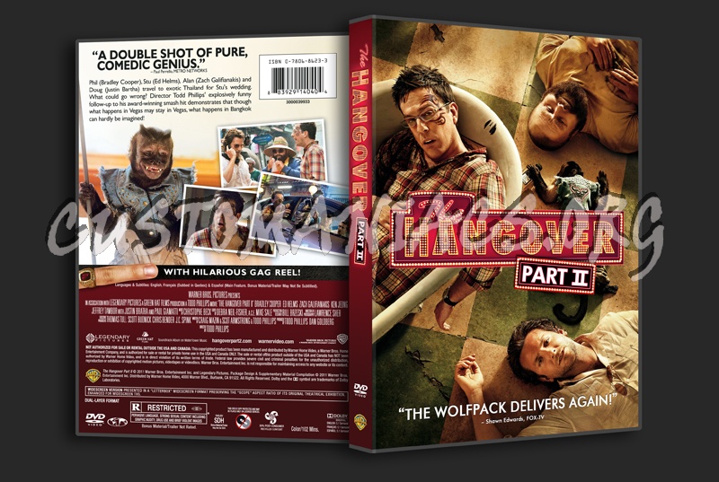 The Hangover Unrated & The Hangover Part II dvd cover