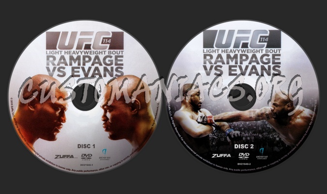 UFC 114 Rampage vs. Evans dvd label