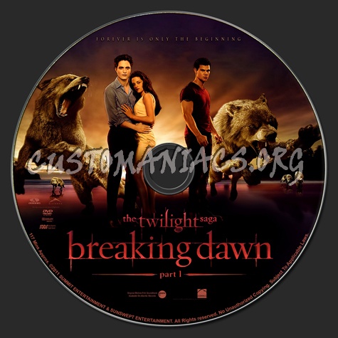 The Twilight Saga Breaking Dawn Part 1 dvd label