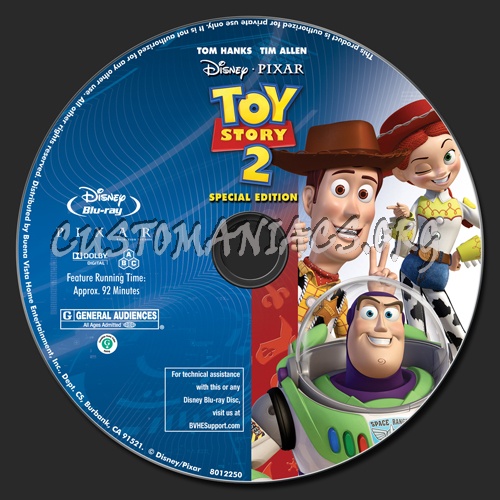 Toy Story 2 blu-ray label