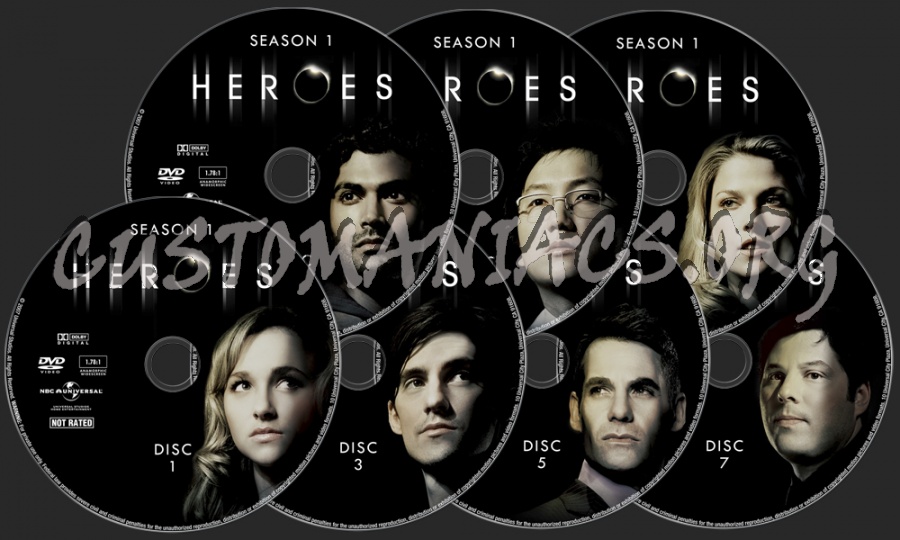 Heroes Season 1 dvd label