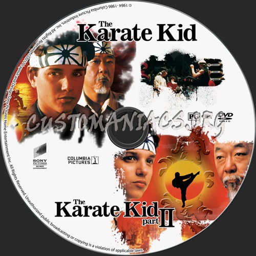 Karate Kid 1 & 2 dvd label