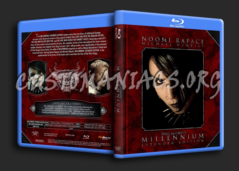 Millennium Trilogy (Dragon Tattoo) - Extended Edition blu-ray cover