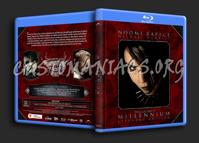 Millennium Trilogy (Dragon Tattoo) - Extended Edition blu-ray cover