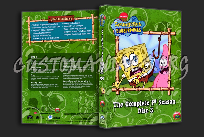 Spongebob  Squarepants Season 1 Disc 3 dvd cover