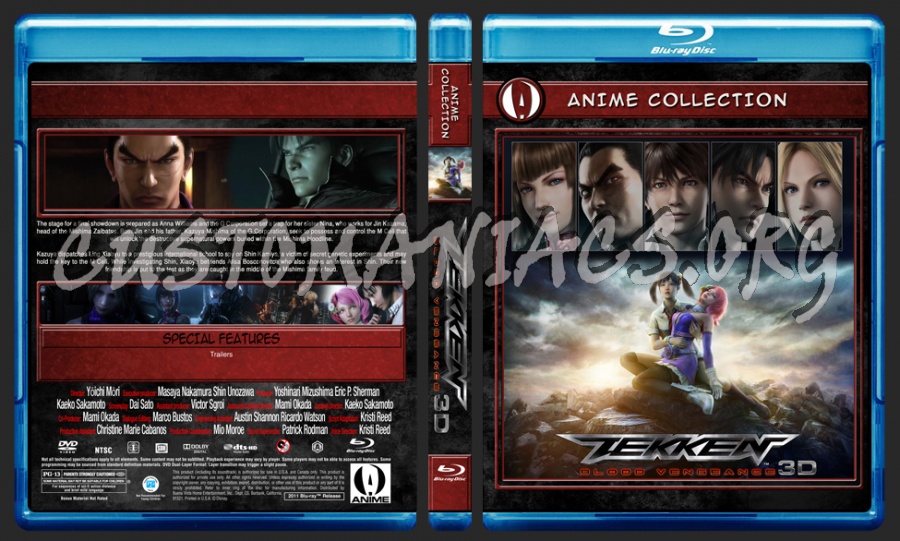 Anime Collection Tekken Blood Vengeance 3D blu-ray cover