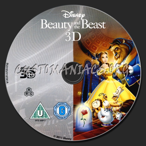 Beauty and the Beast 3D blu-ray label