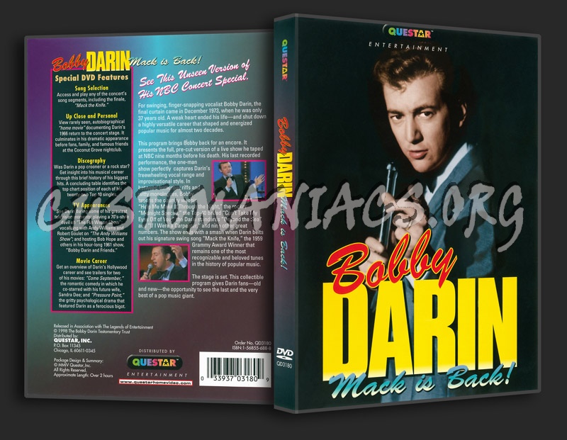 Bobby Darin - Mack is Back! dvd cover