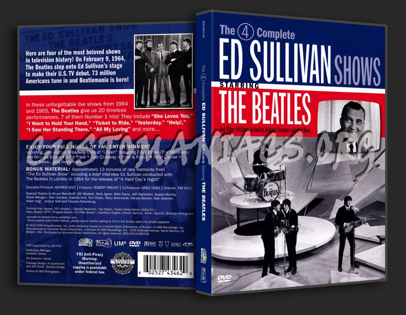 The 4 Complete Ed Sullivan Shows starring The Beatles dvd cover