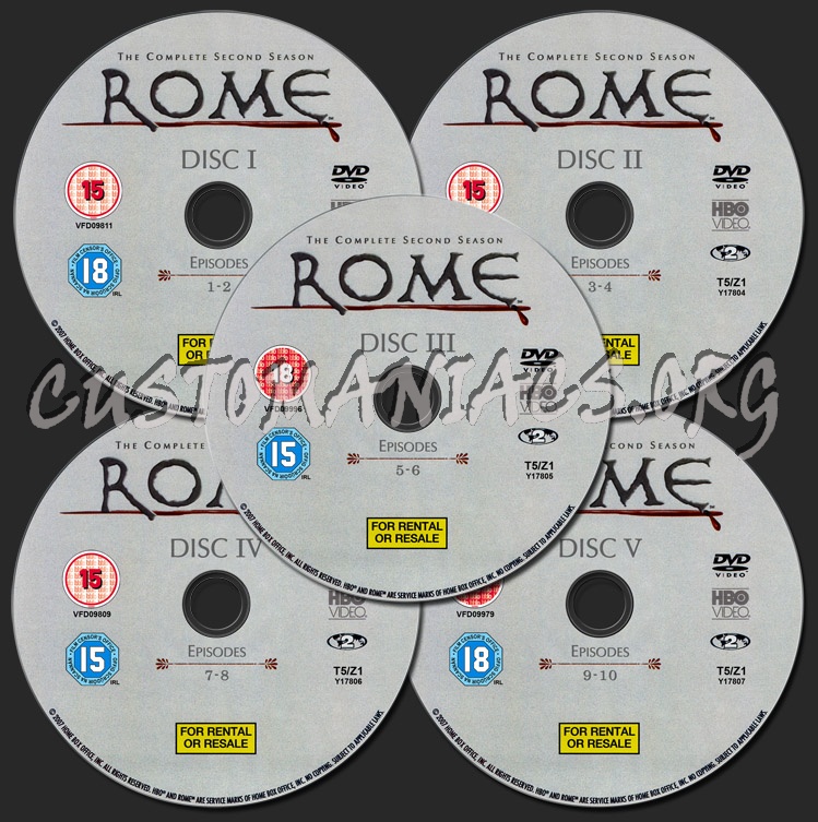 Rome Season 2 dvd label