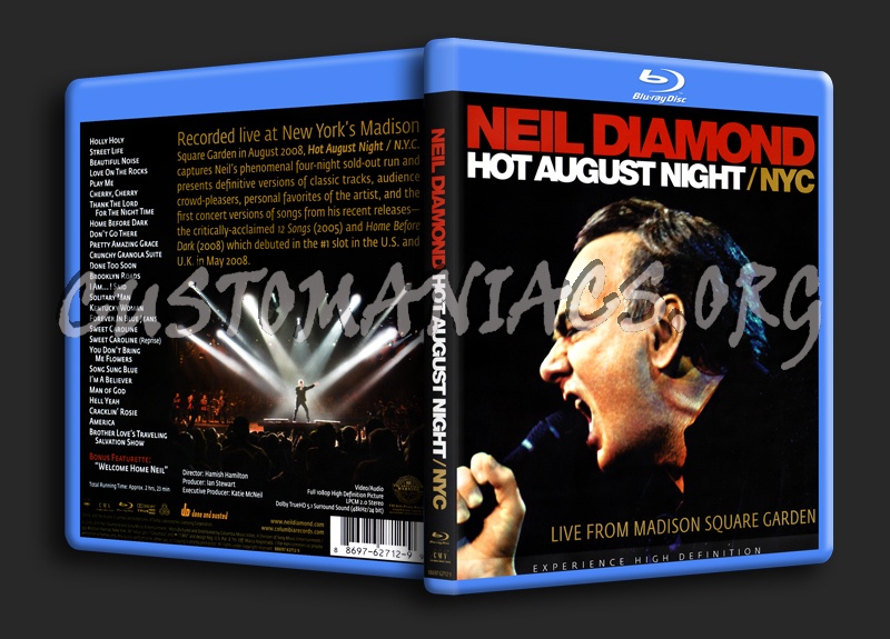Neil Diamond Hot August Night/NYC blu-ray cover