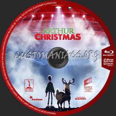 Arthur Christmas blu-ray label