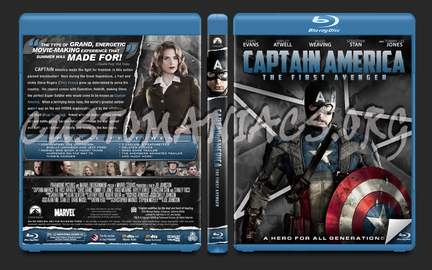 Captain America: The First Avenger blu-ray cover
