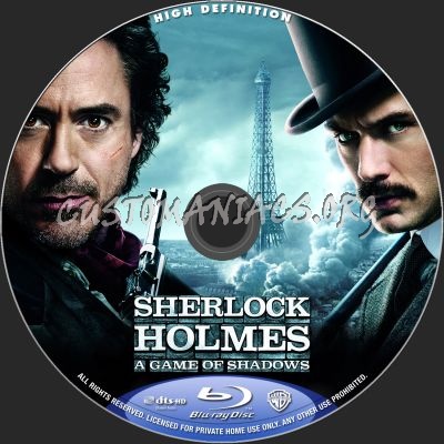 Sherlock Holmes: A Game Of Shadows blu-ray label