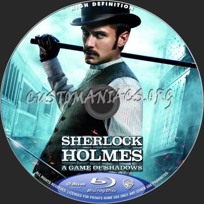 Sherlock Holmes: A Game Of Shadows blu-ray label