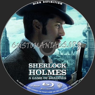 Sherlock Holmes: A Game Of Shadows blu-ray label