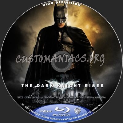 The Dark Knight Rises blu-ray label